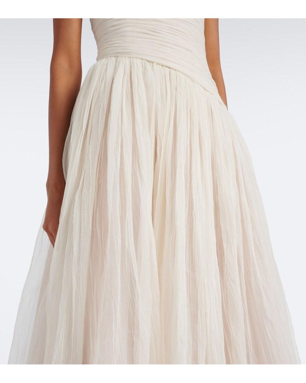 Danielle Frankel White Bridal Mila Silk Organza Bustier Gown
