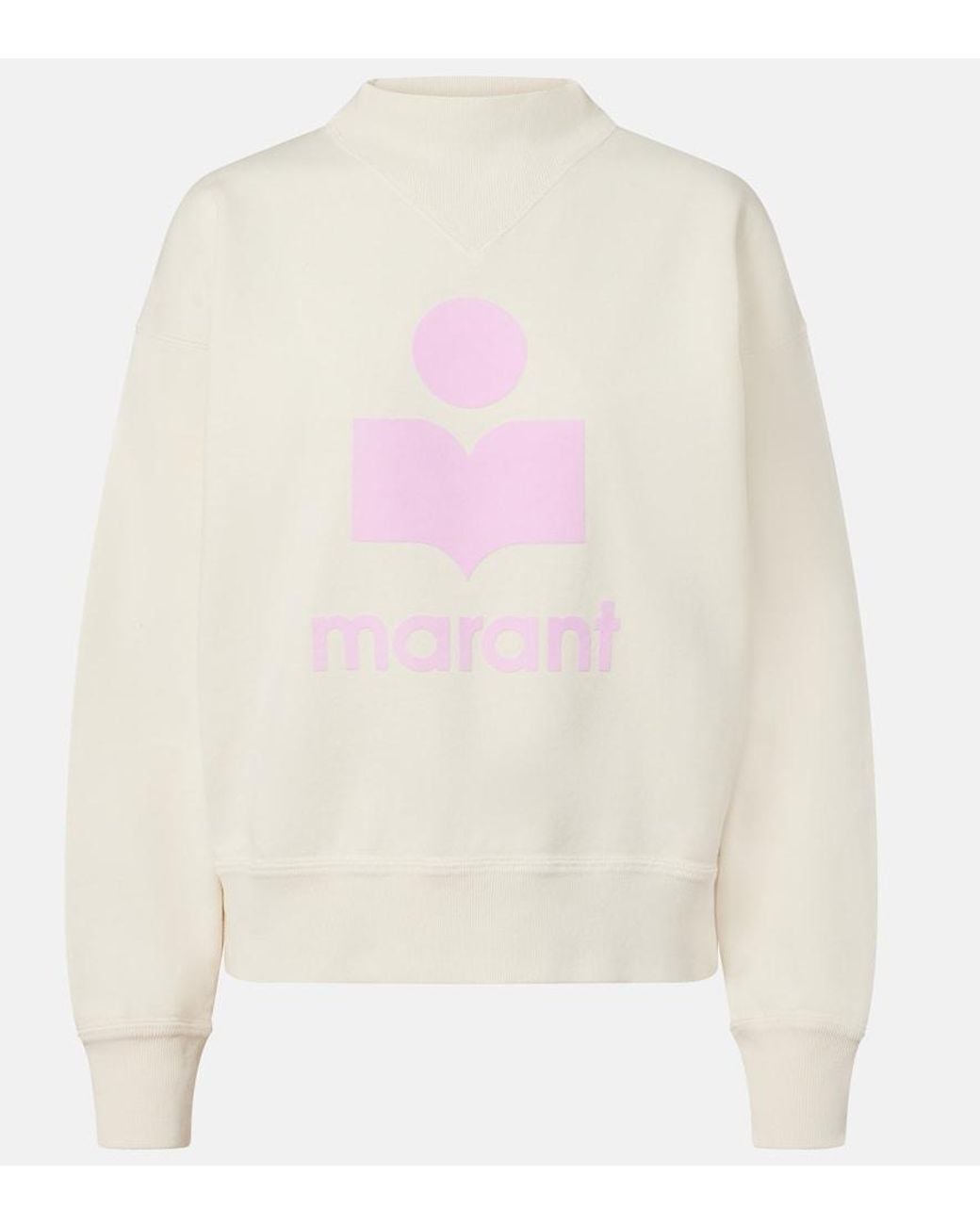 Isabel Marant White Logo Cotton-Blend Fleece Sweatshirt