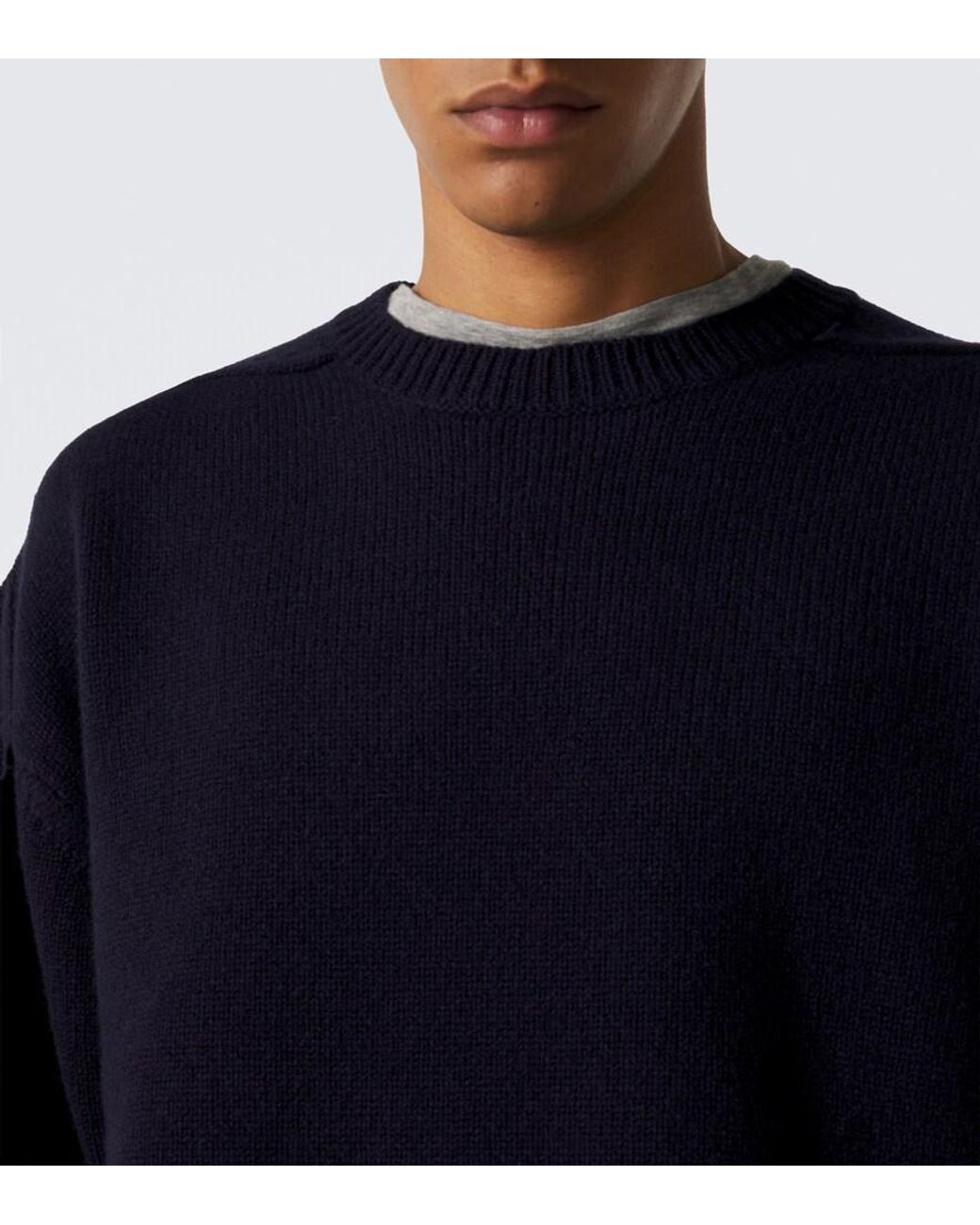 Studio Nicholson Blue Hemyl Oversized Wool Sweater for men