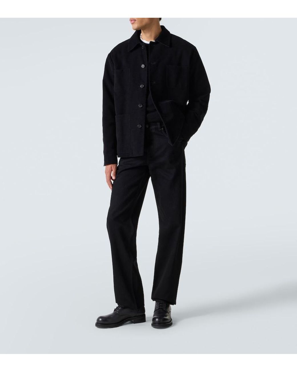 The Row Black Kian Cotton Jacket for men