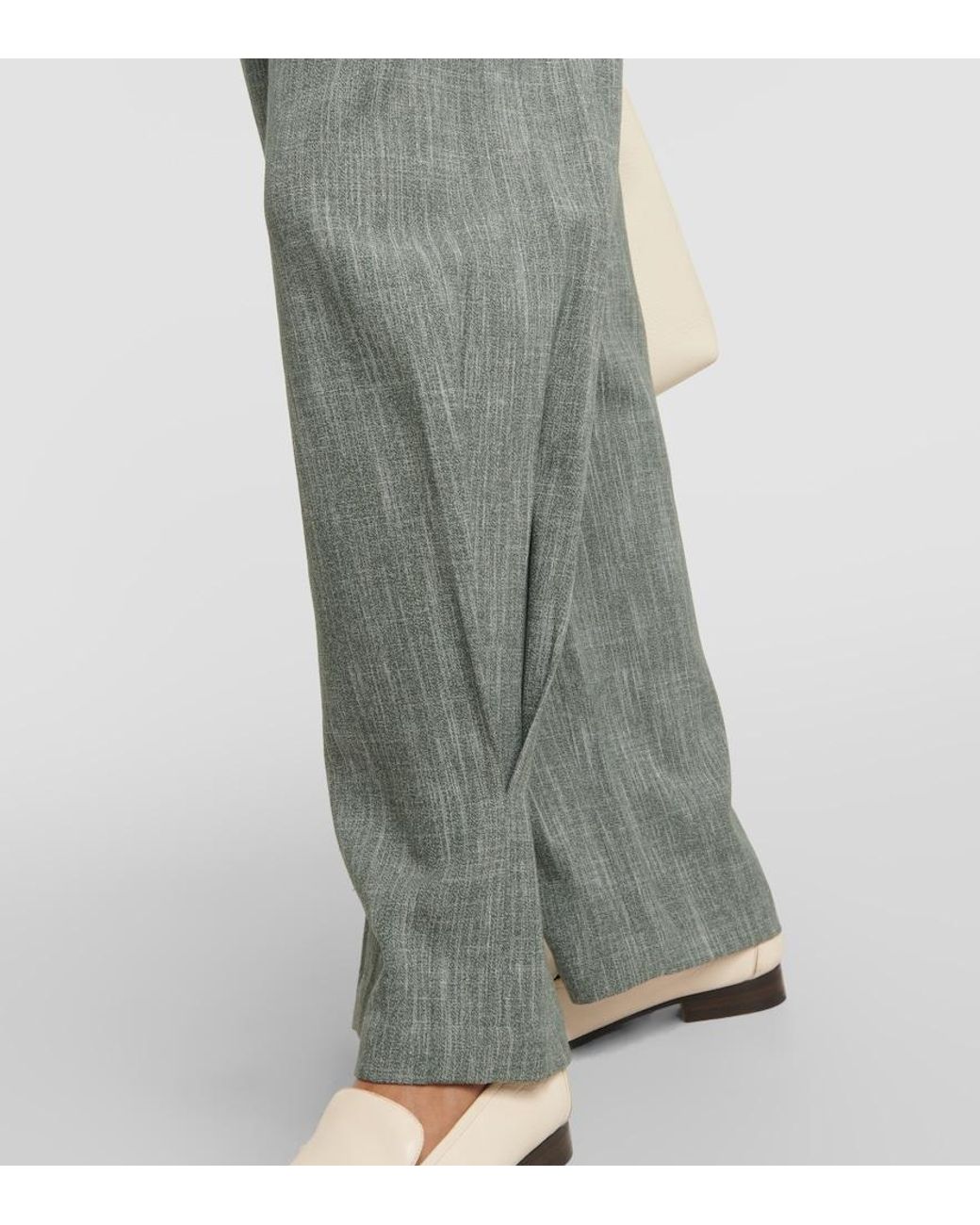 Co. Green High-Rise Wool-Blend Wide-Leg Pants