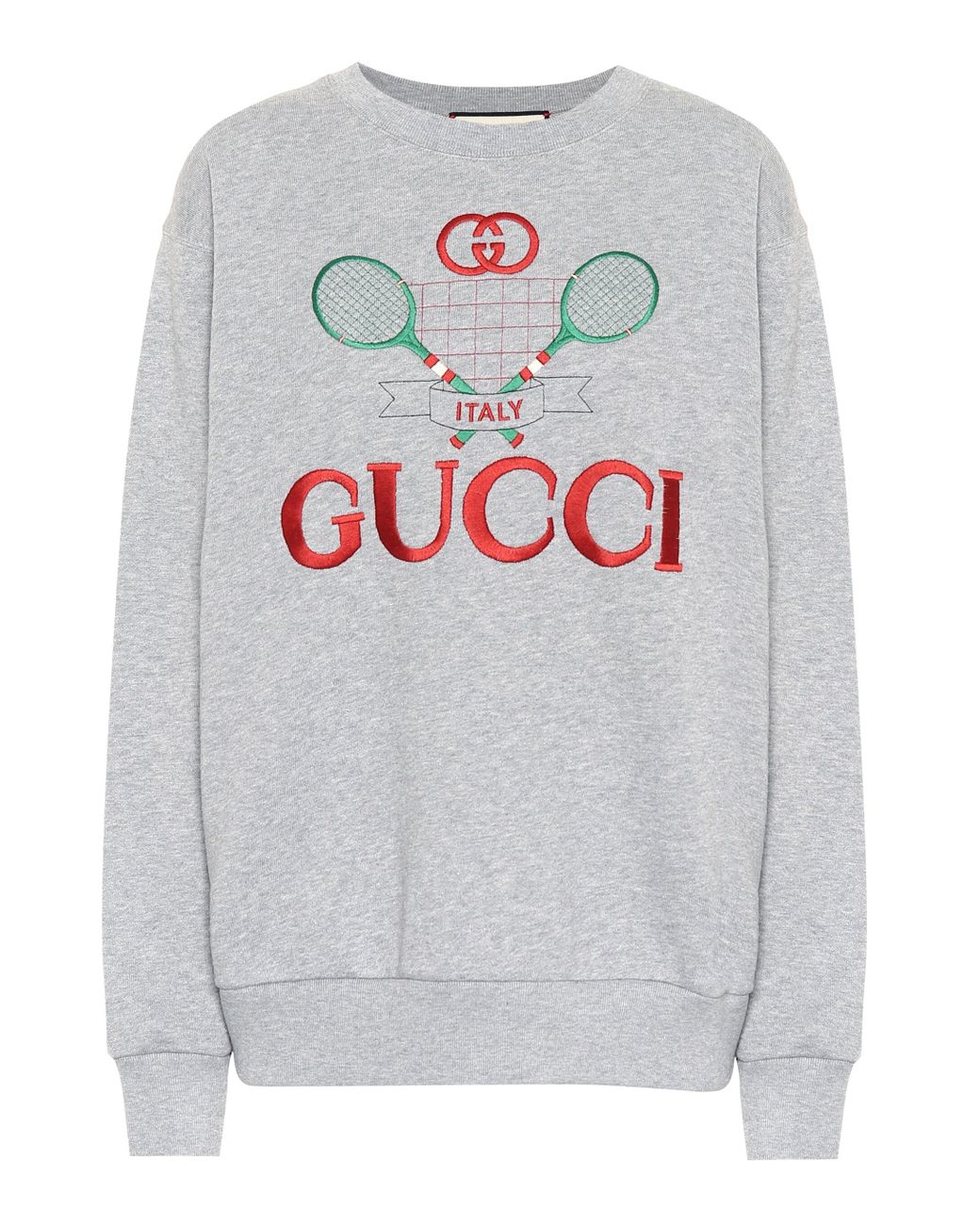 Gucci Tennis Logo embroidered Cotton Sweatshirt in Grey Lyst