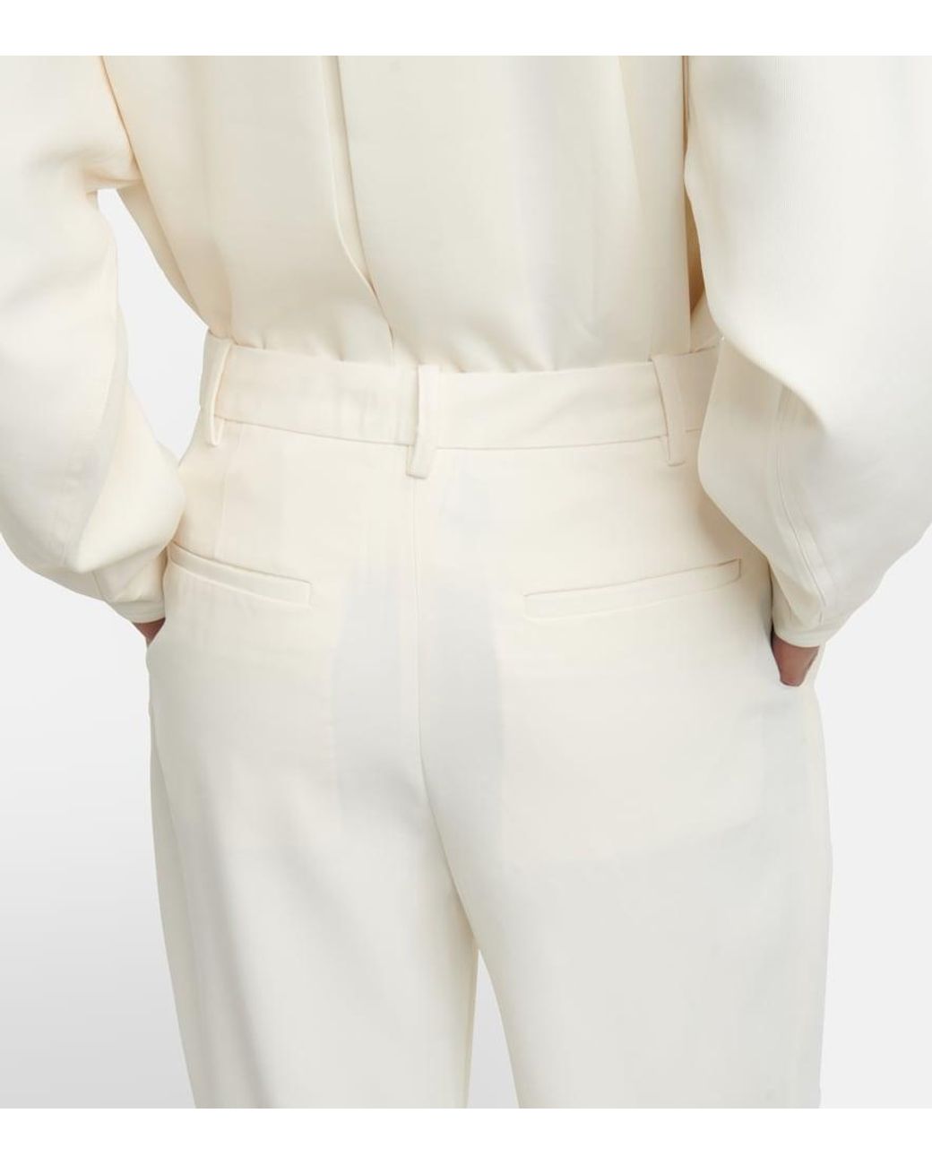 Co. White Pleated Wide-Leg Pants