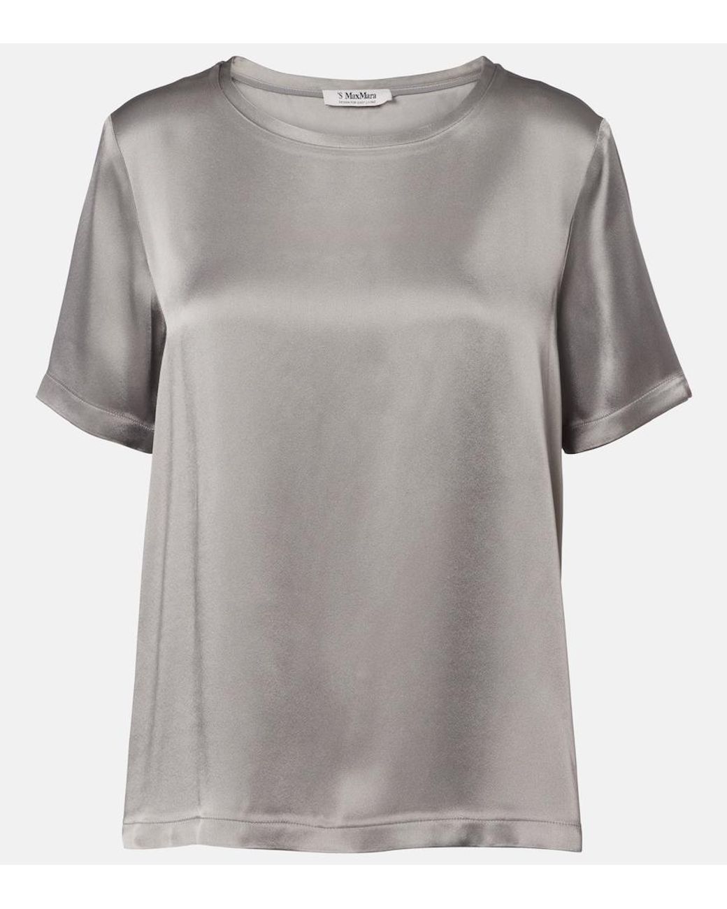 Max Mara Gray Satin T-Shirt