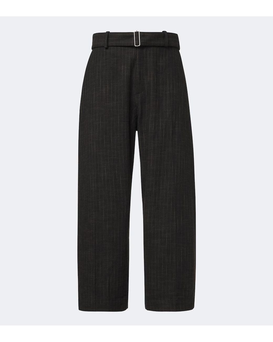 Studio Nicholson Black Checked Cotton And Wool-Blend Wide-Leg Pants for men