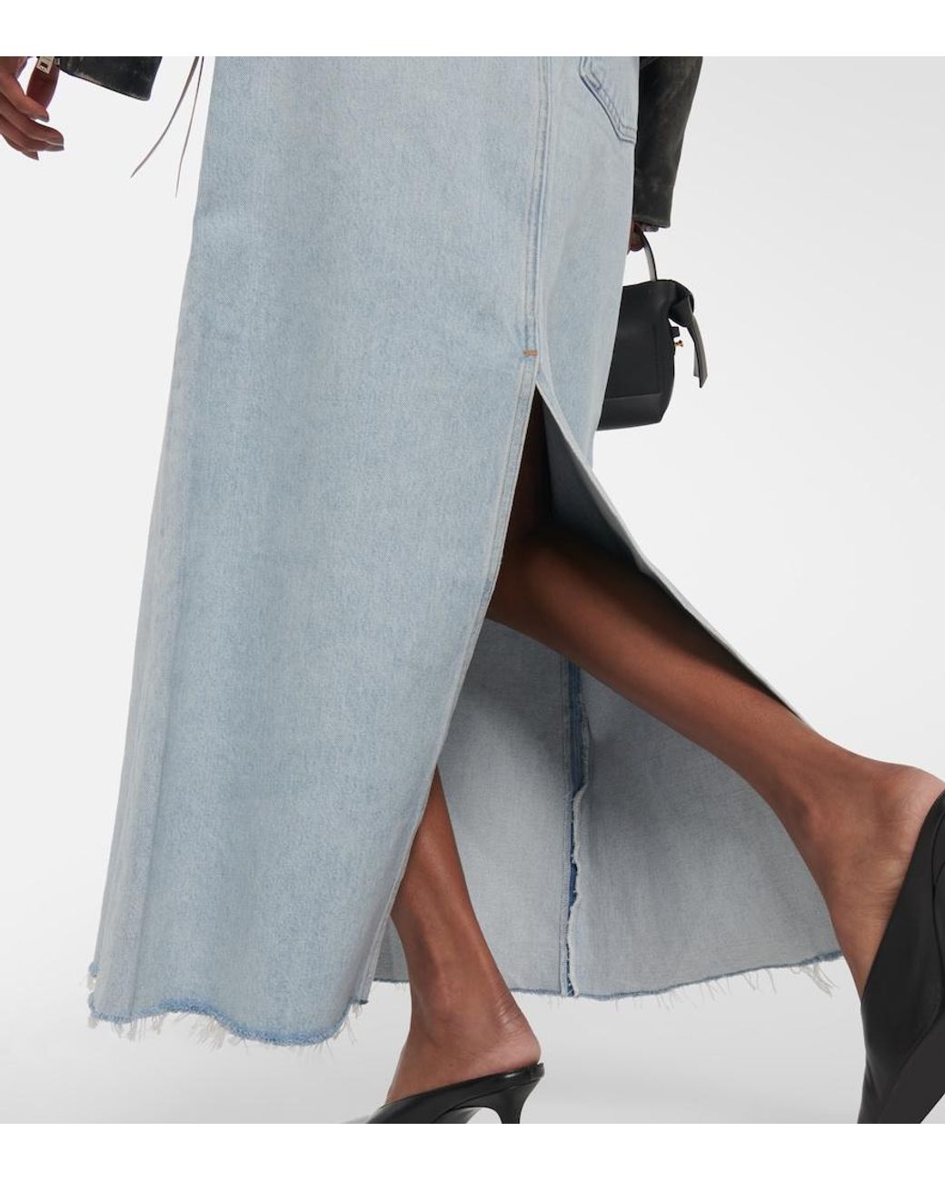 Agolde Blue Hilla Denim Maxi Skirt