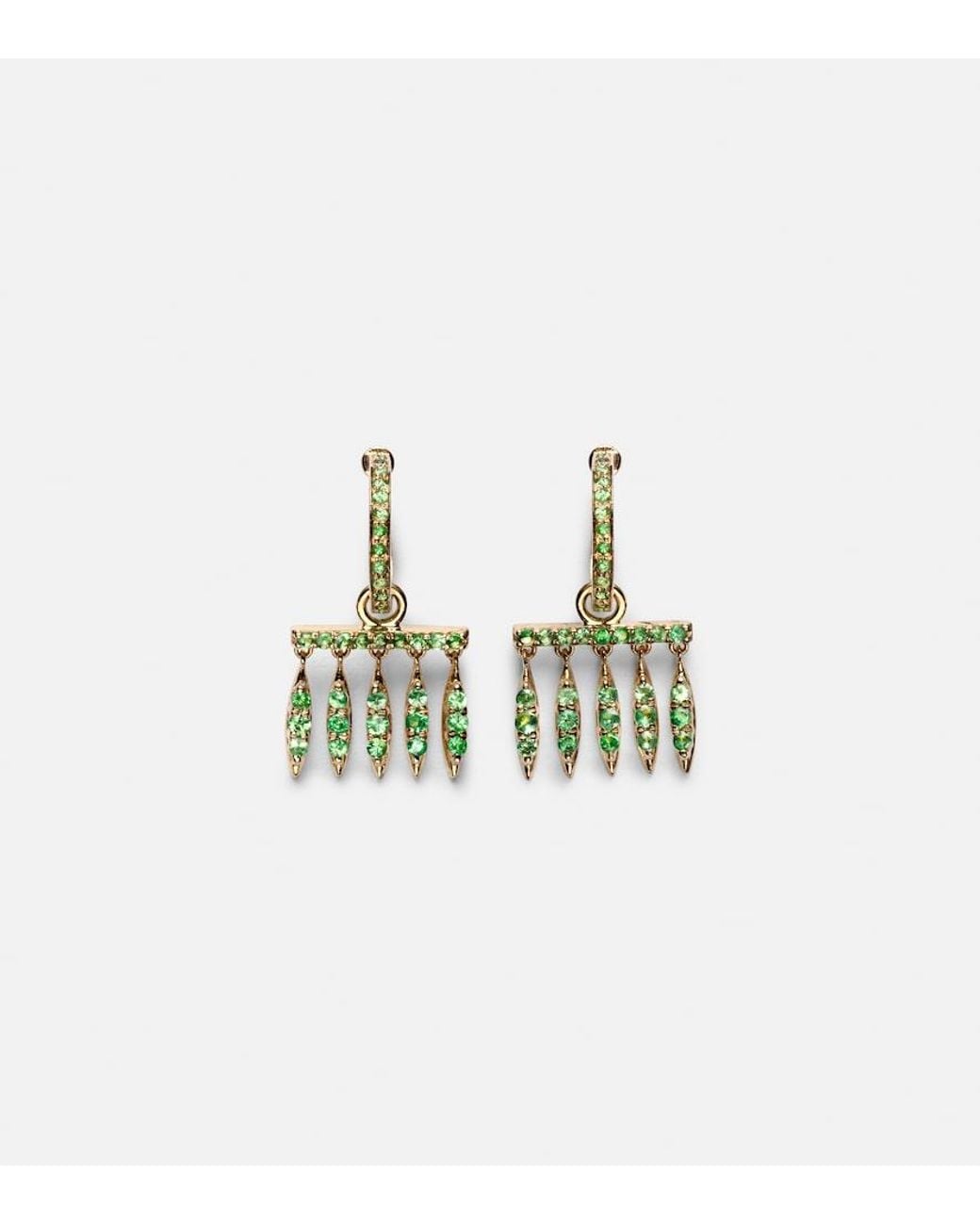 Ileana Makri Metallic 18kt Gold Earrings With Tsavorites