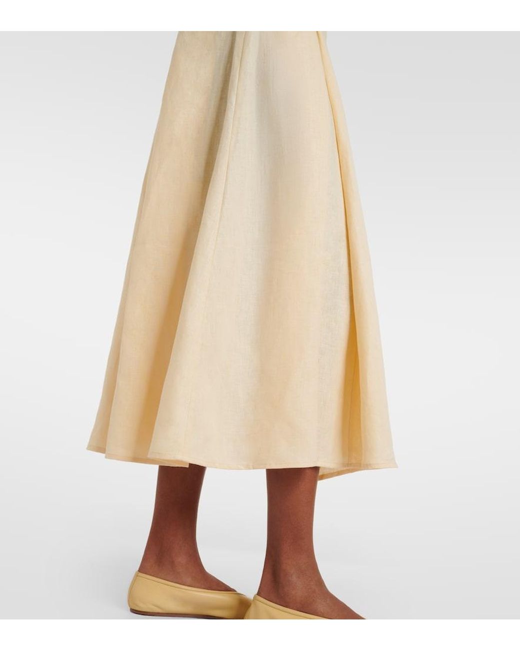 Faithfull The Brand Natural Esme Linen Midi Dress