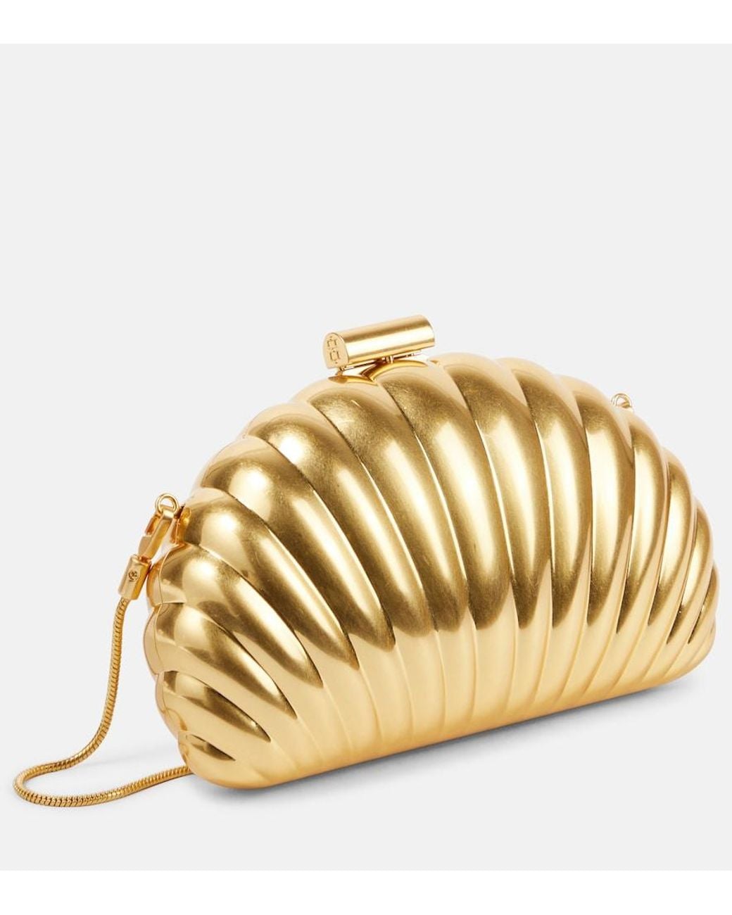 Jonathan Simkhai Metallic Monet Shell Clutch