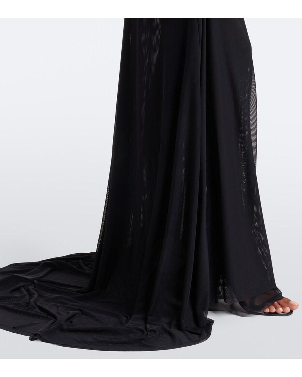 David Koma Black Peplum Strapless Gown