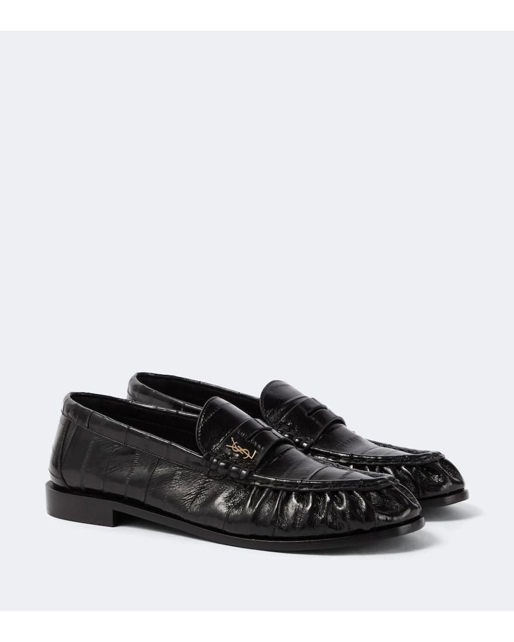 Saint Laurent Black Le Loafer Eel Leather Penny Loafers for men