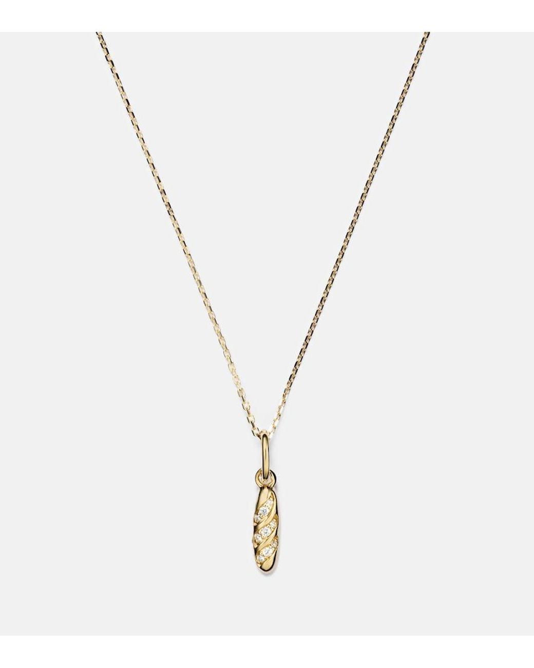 STONE AND STRAND White 14Kt Pendant Necklace With Diamonds