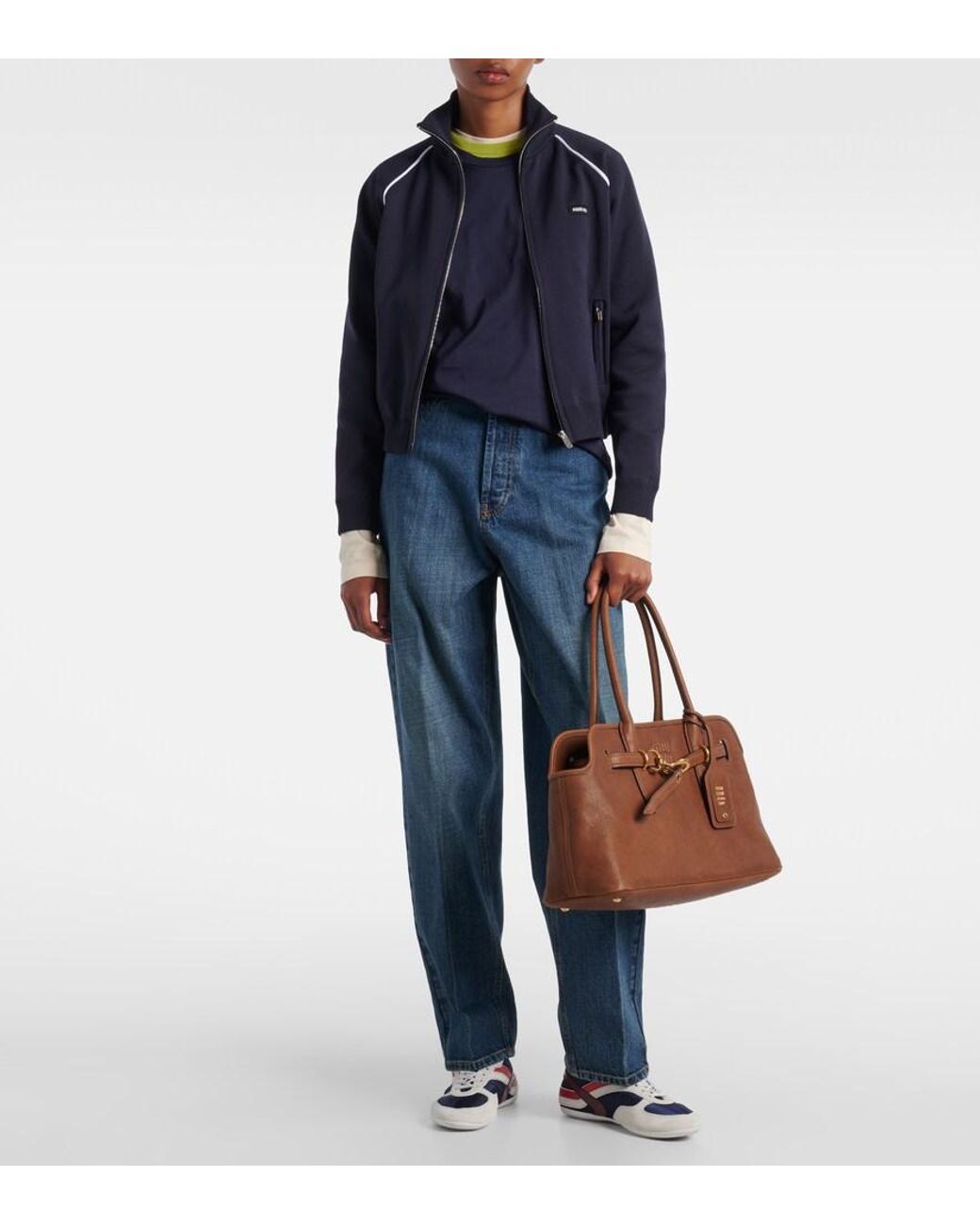 Miu Miu Brown Aventure Large Leather Tote Bag
