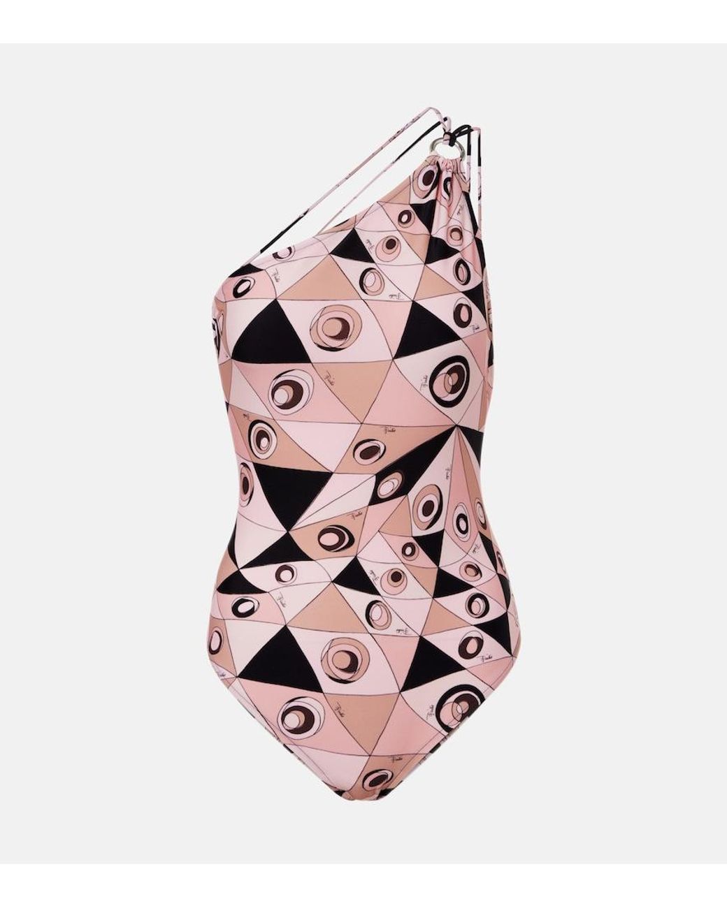 Emilio Pucci Pink Occhi One-Shoulder Swimsuit