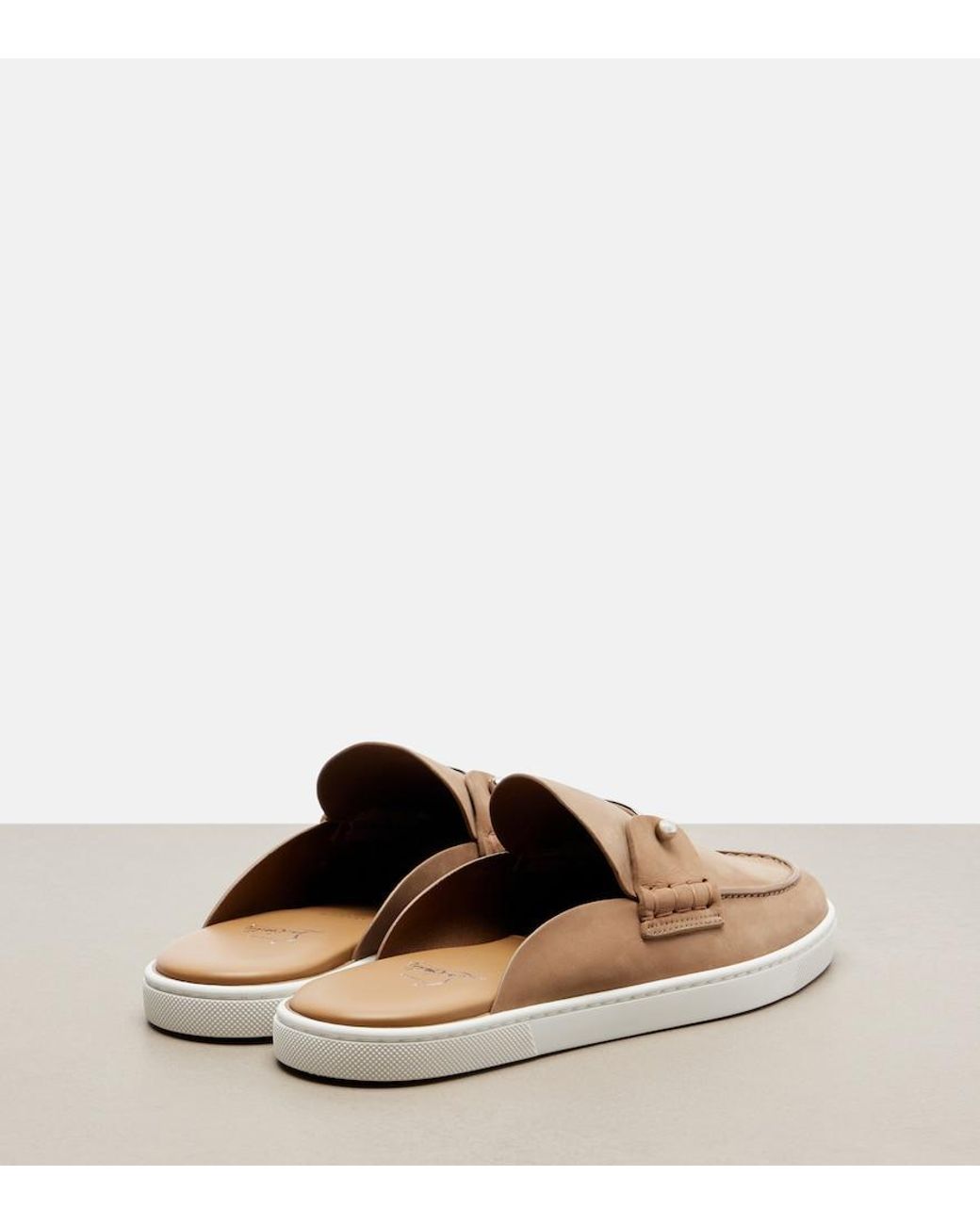 Christian Louboutin Natural Chanme Suede Mules