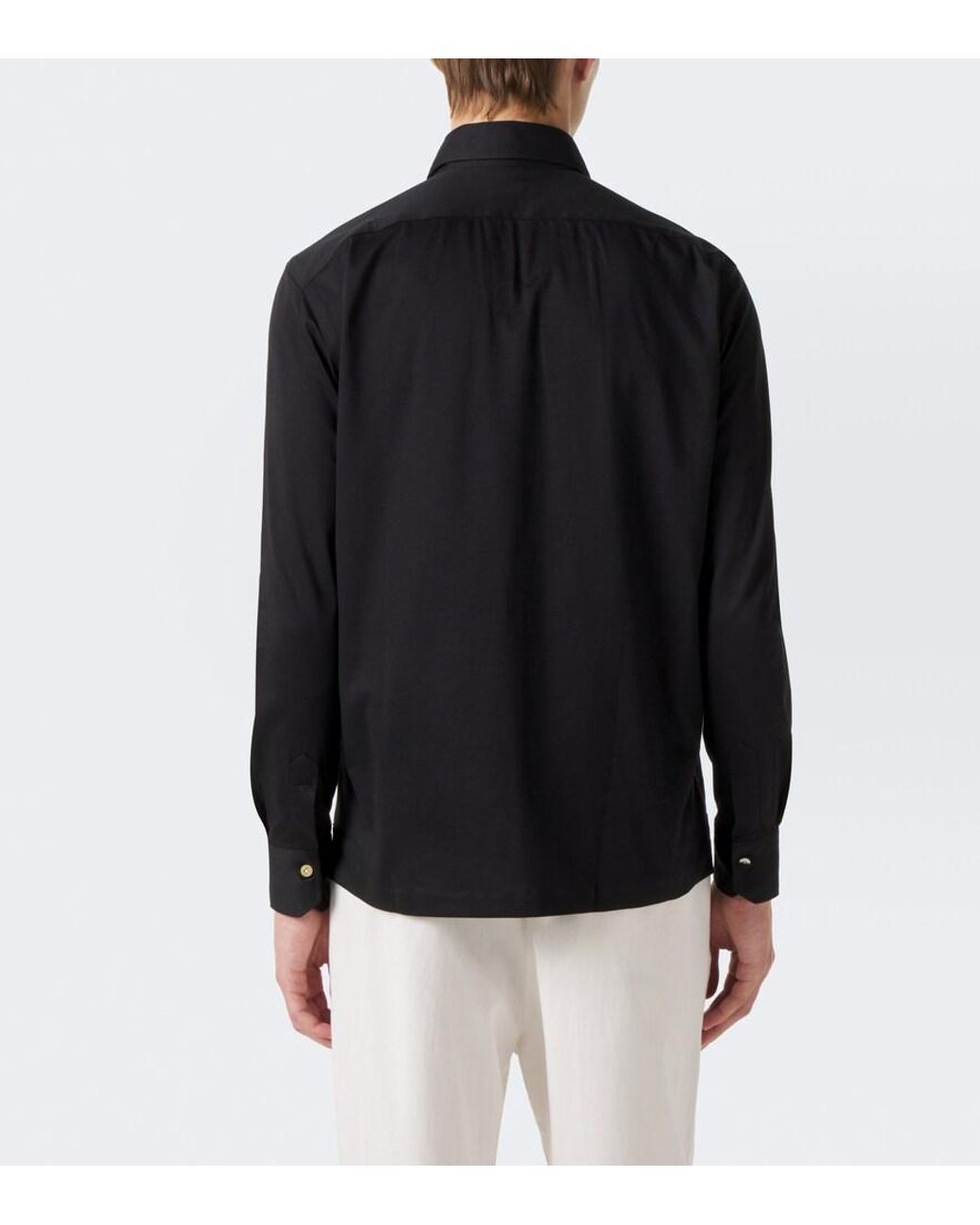 Kiton Blue Cotton Poplin Polo Top for men