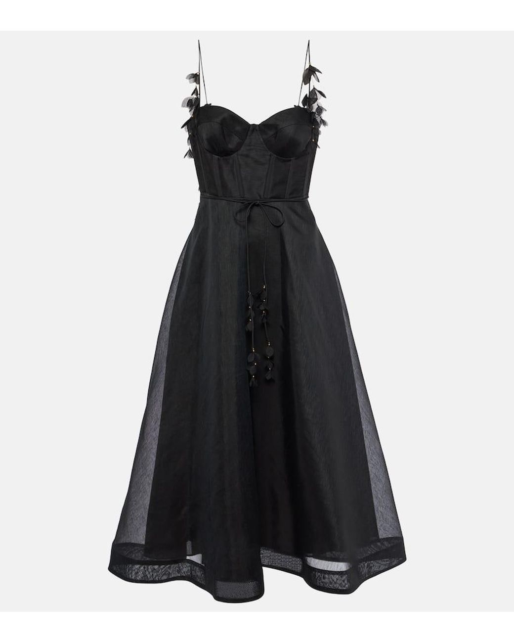 【Zimmermann】Natura linen and silk corset dress ZIMMERMANN Natura Linen And Silk Corset Dress | endource