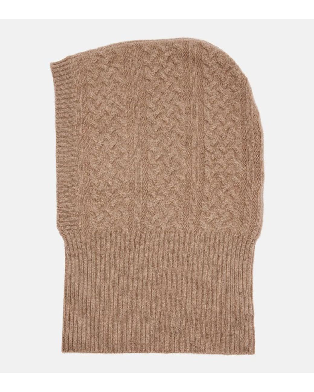 Max Mara Romana Cable-Knit Cashmere Hood in Brown | Lyst display picture 2