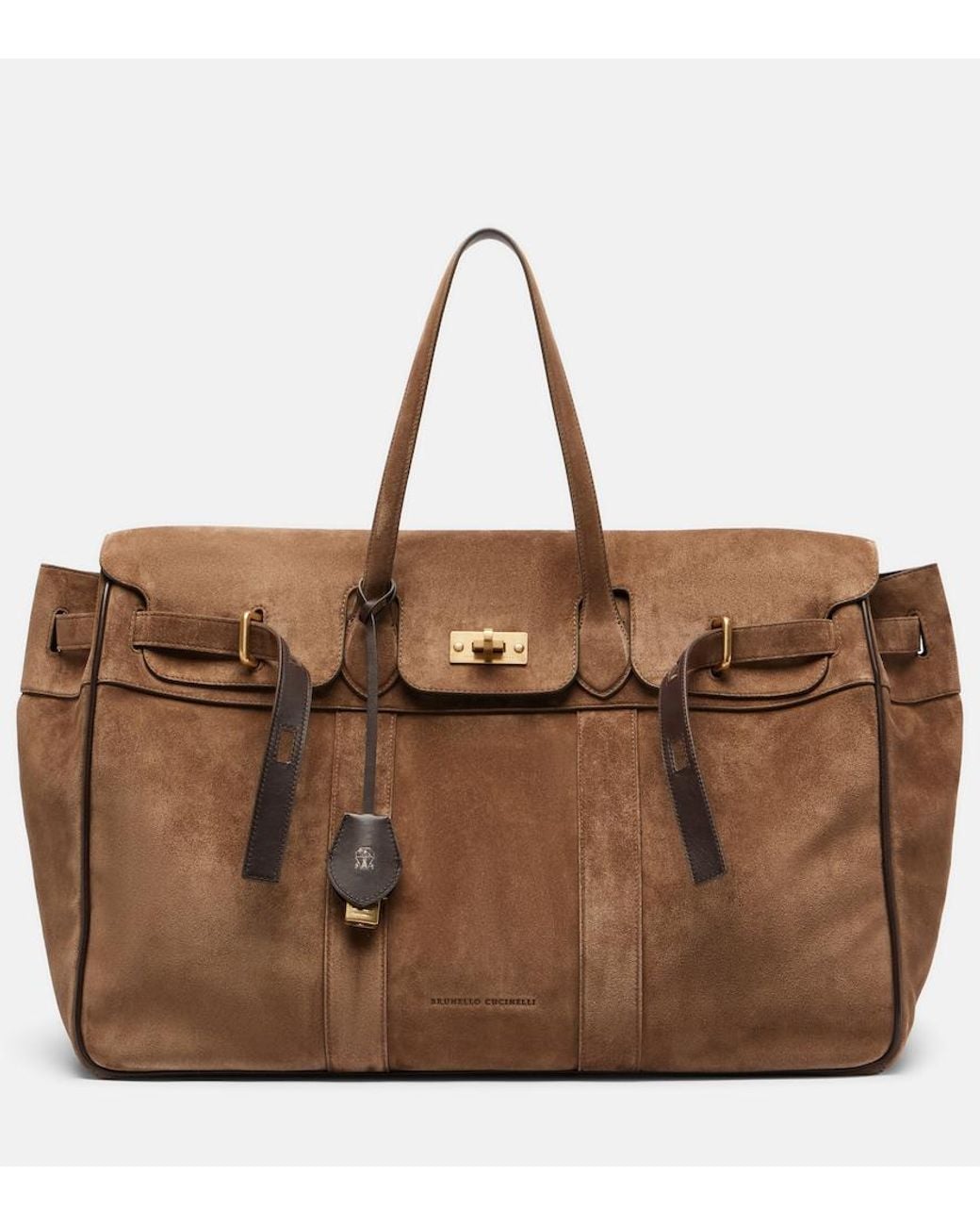 Brunello Cucinelli Brown Large Suede Tote Bag