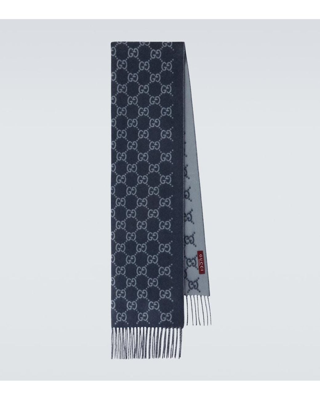 Gucci Blue Gg Cashmere Scarf for men