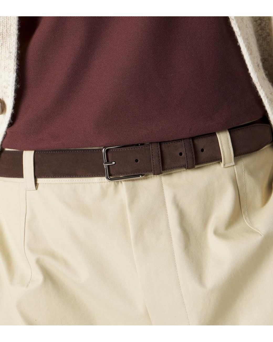Loro Piana Brown Mayfair Suede Belt for men