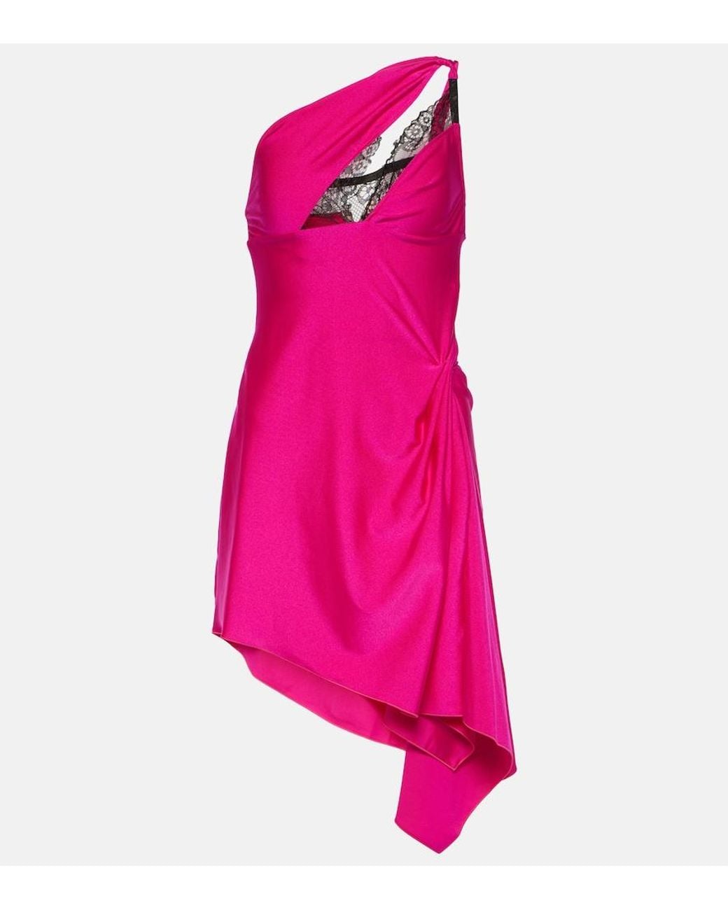 Coperni Pink Asymmetric One-Shoulder Minidress