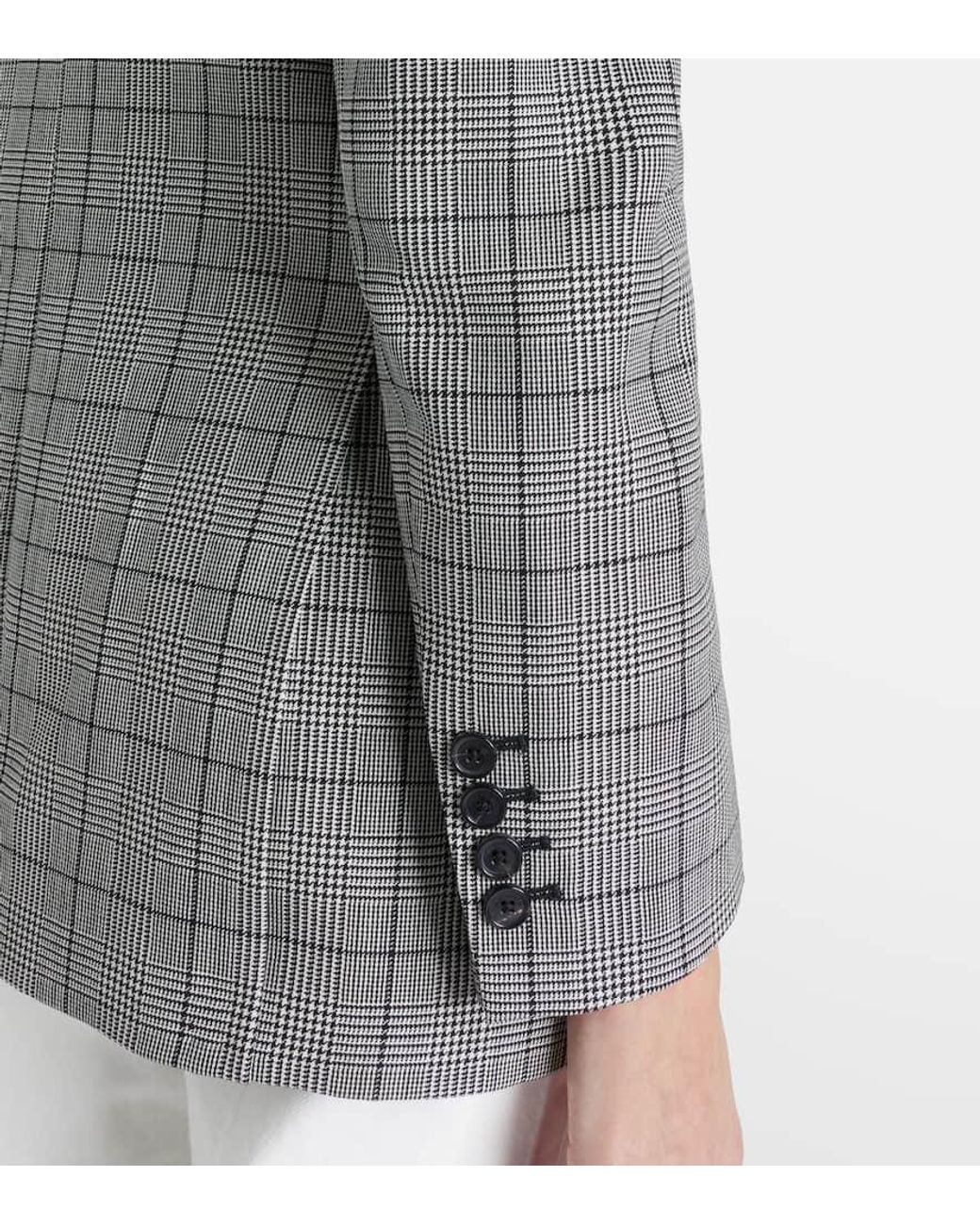 Nili Lotan Gray Weston Plaid Virgin Wool Blazer