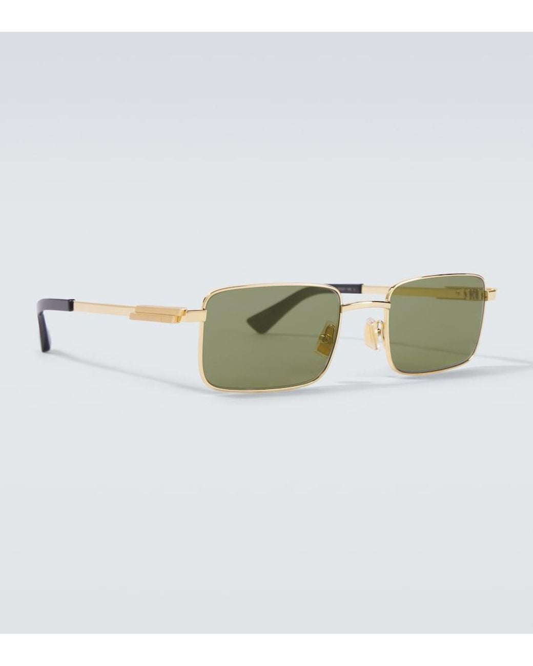Bottega Veneta Green Classic Rectangular Sunglasses for men