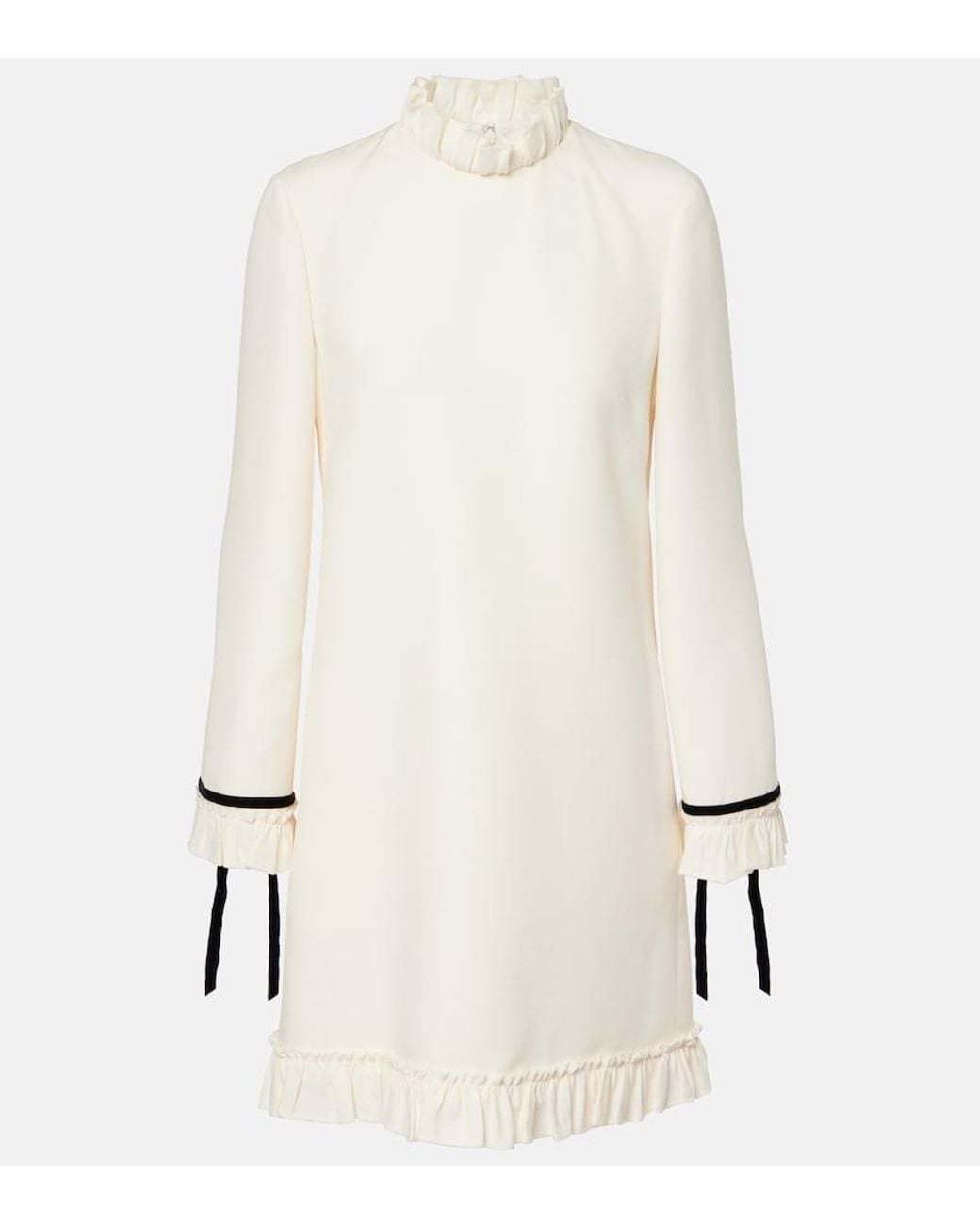 Valentino Garavani White Crepe Couture Minidress