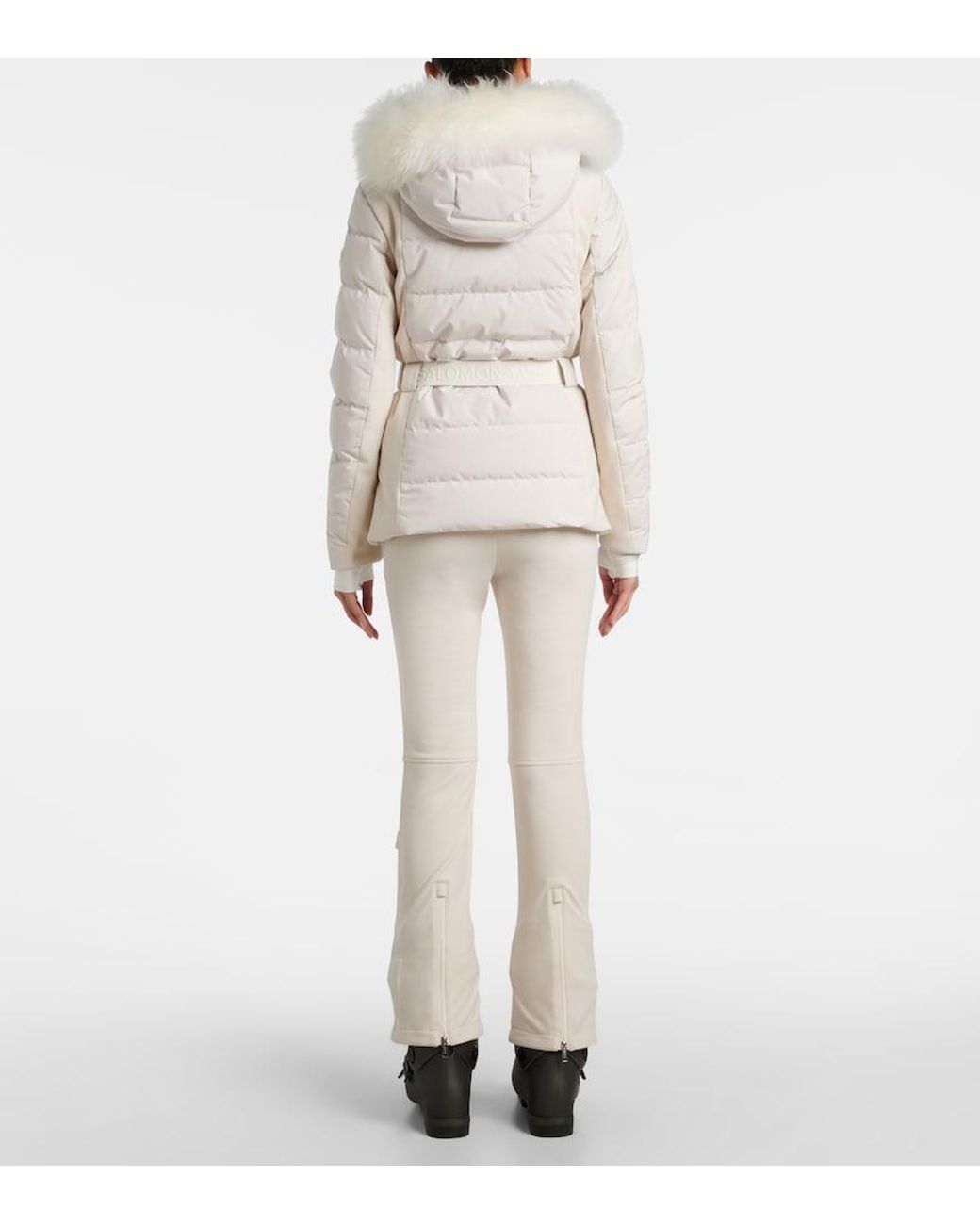 Yves Salomon White Doudoune 58Cm Down Jacket