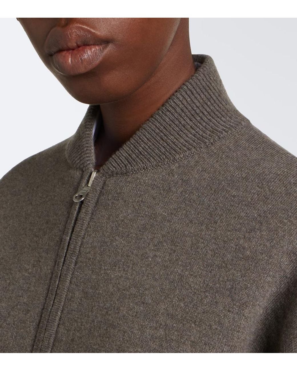 arch4 Brown New Jace Cashmere Zip-Up Cardigan