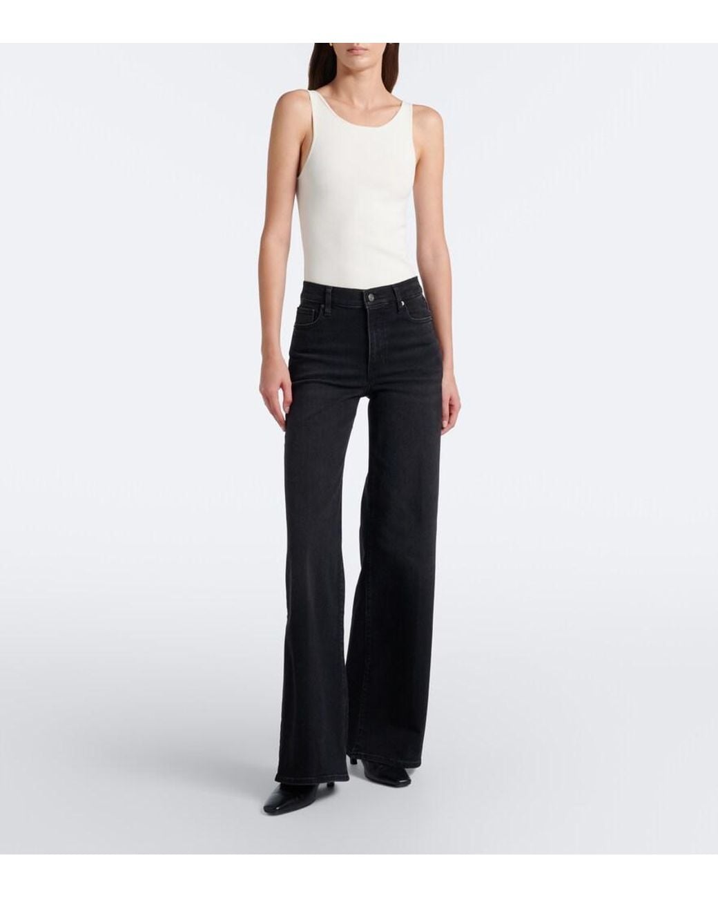 FRAME Black Palace Wide-Leg Jeans
