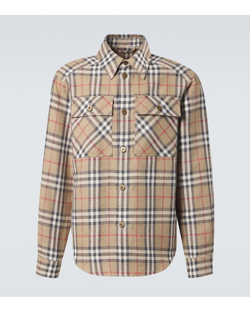 Burberry Natural Checked Cotton Shirt for men