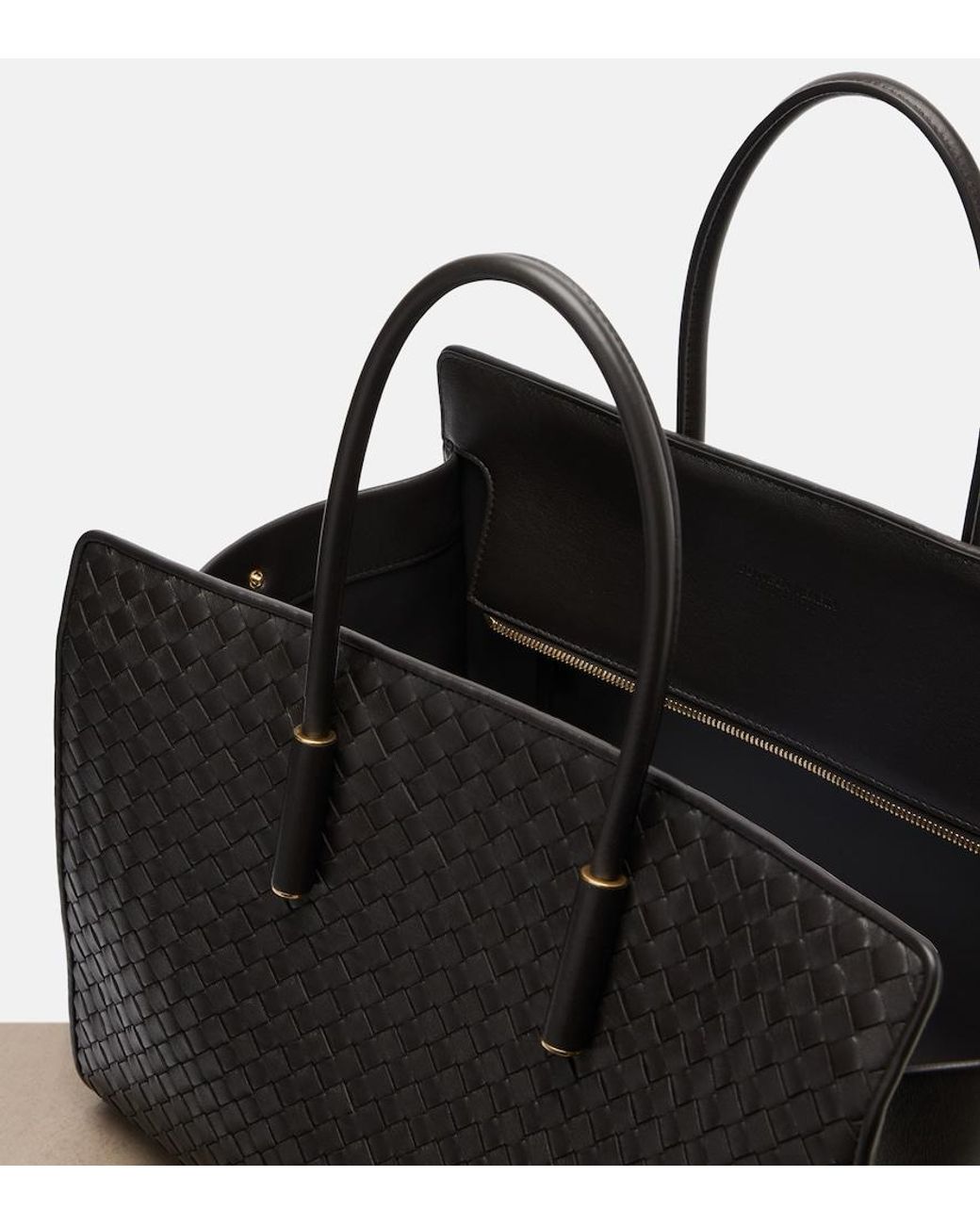 Bottega Veneta Black Tote Bag Barbara Medium Aus Leder