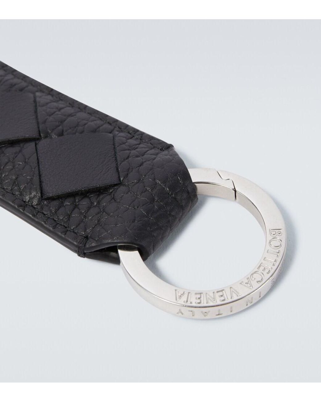 Porte-Cles En Cuir Intrecciato Bottega Veneta pour homme en coloris Black