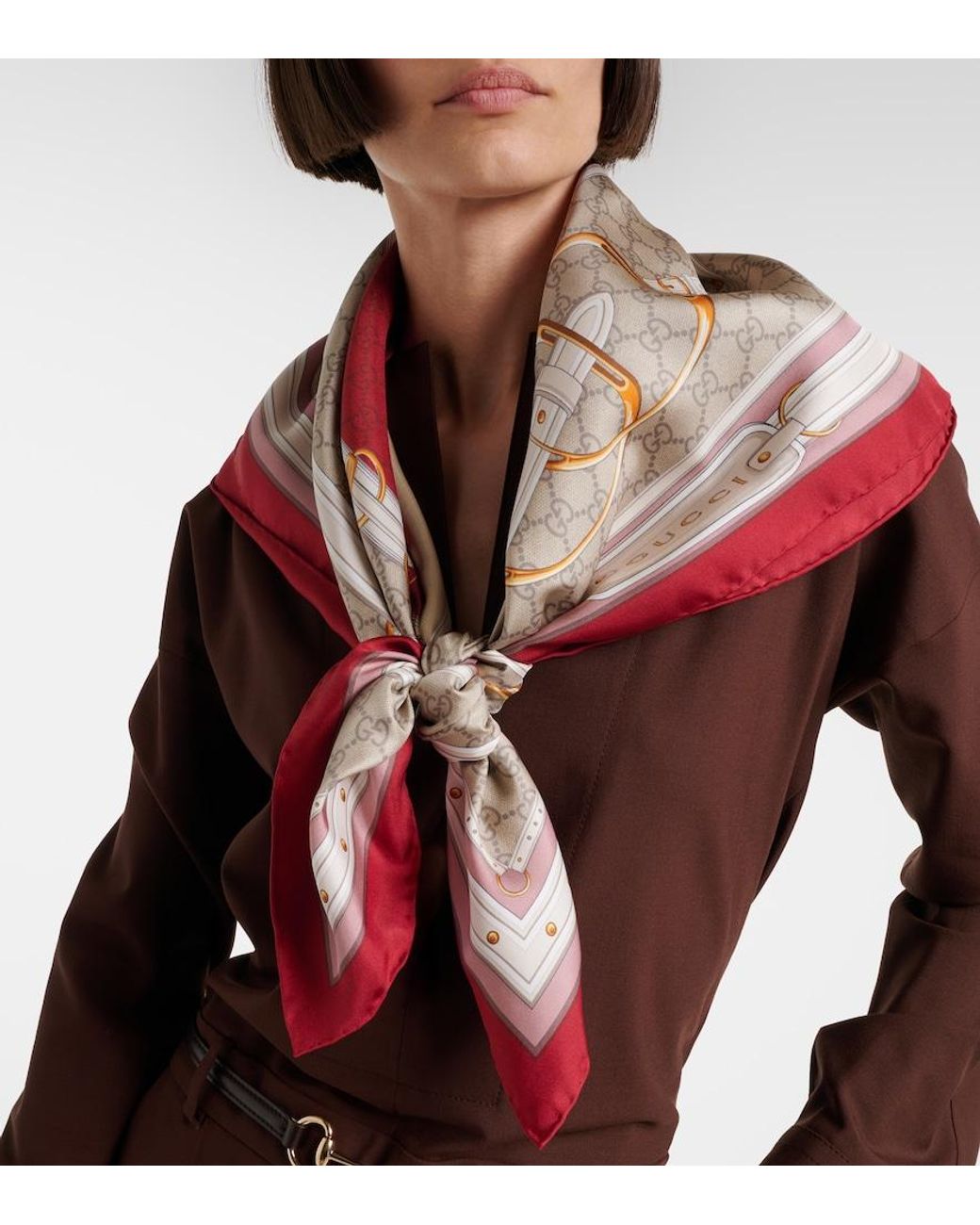 Gucci Natural Printed Silk Twill Carré