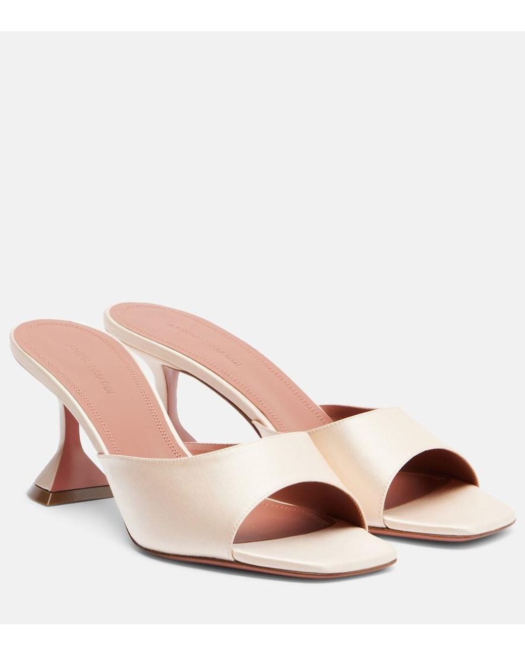 AMINA MUADDI Pink Lupita Satin Mules