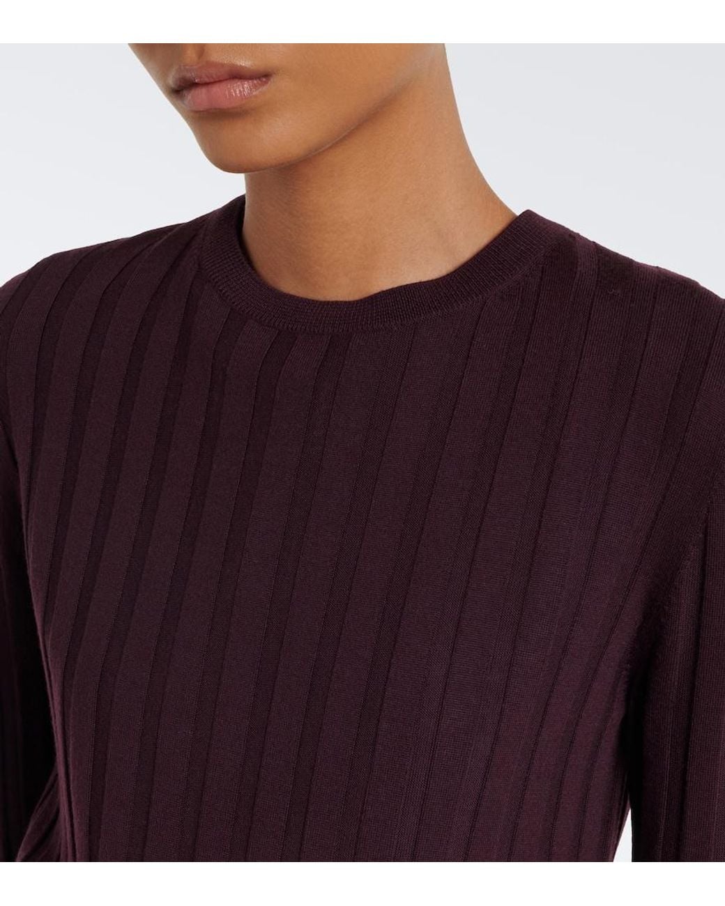 Jardin Des Orangers Purple Ribbed-Knit Virgin Wool Sweater