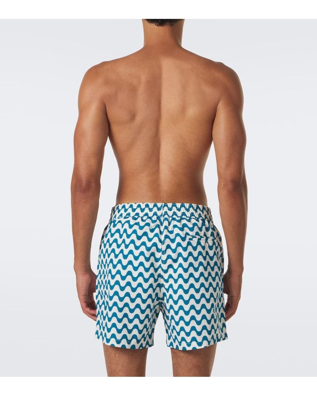 Frescobol Carioca Blue Santos Printed Swim Trunks for men