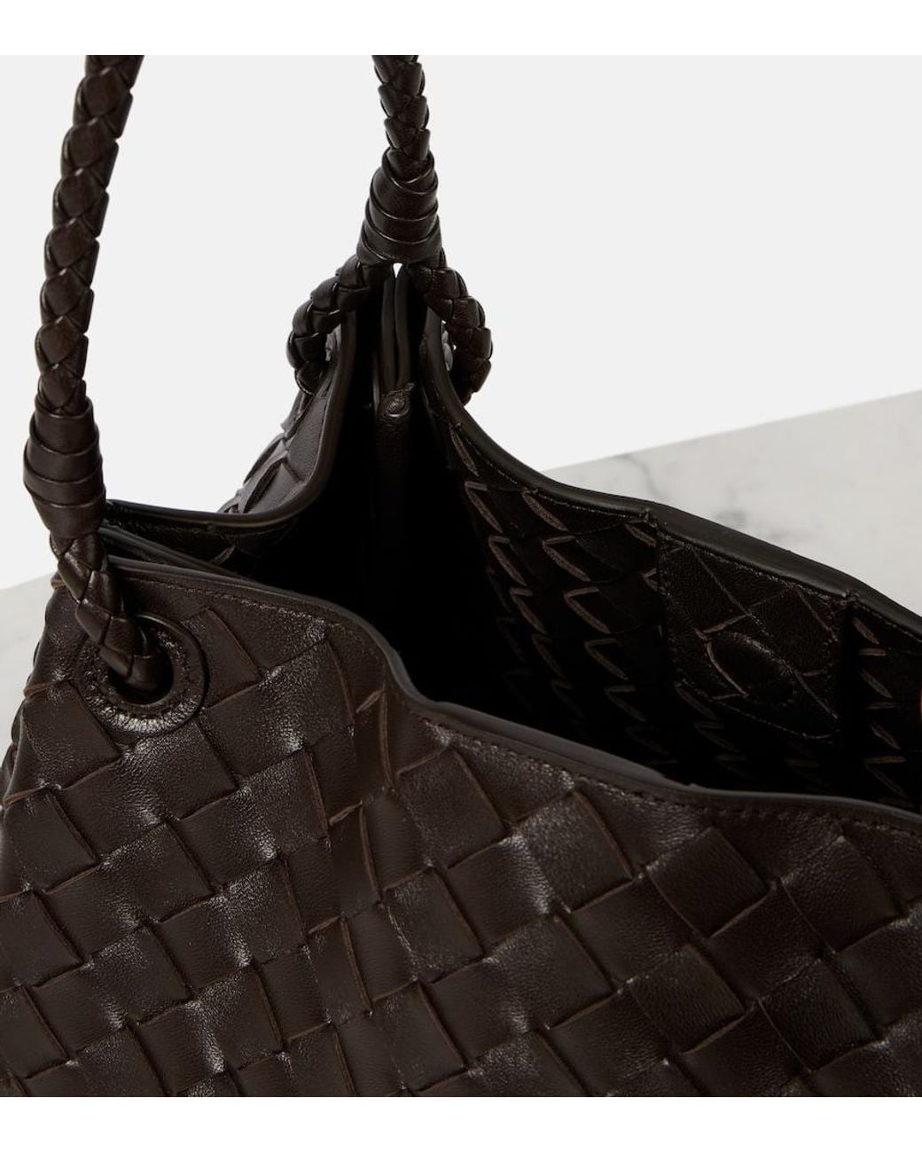 Bottega Veneta Black Parachute Medium Intrecciato Leather Tote Bag