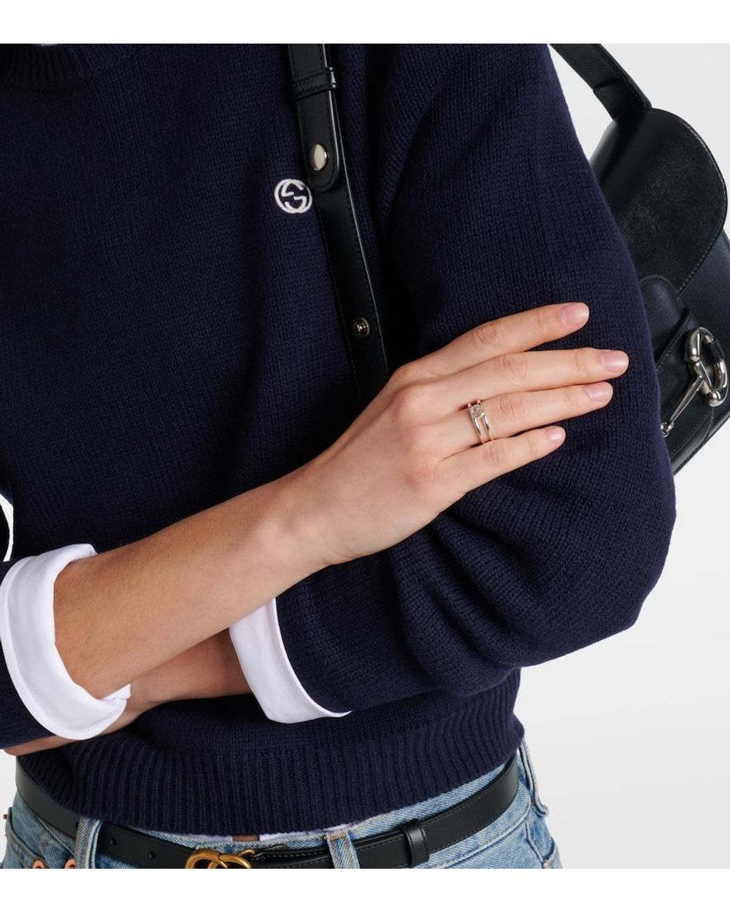 Anello Interlocking G di Gucci in White