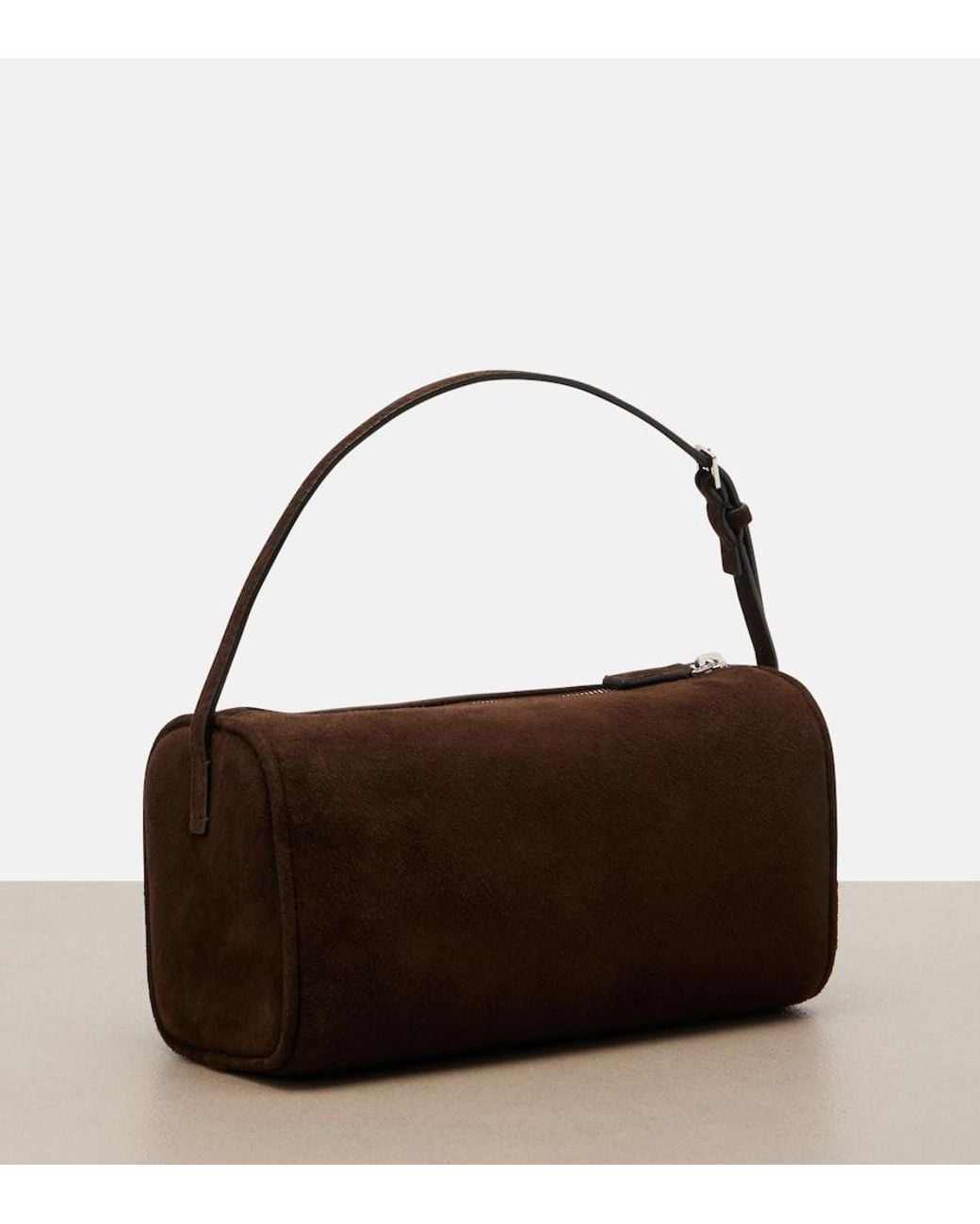 The Row Brown '90S Suede Top-Handle Bag