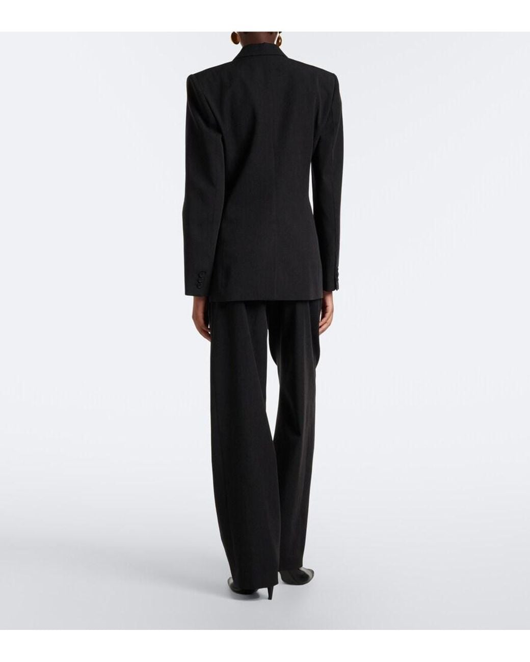 Isabel Marant Black Lyda Pleated Virgin Wool Wide-Leg Pants