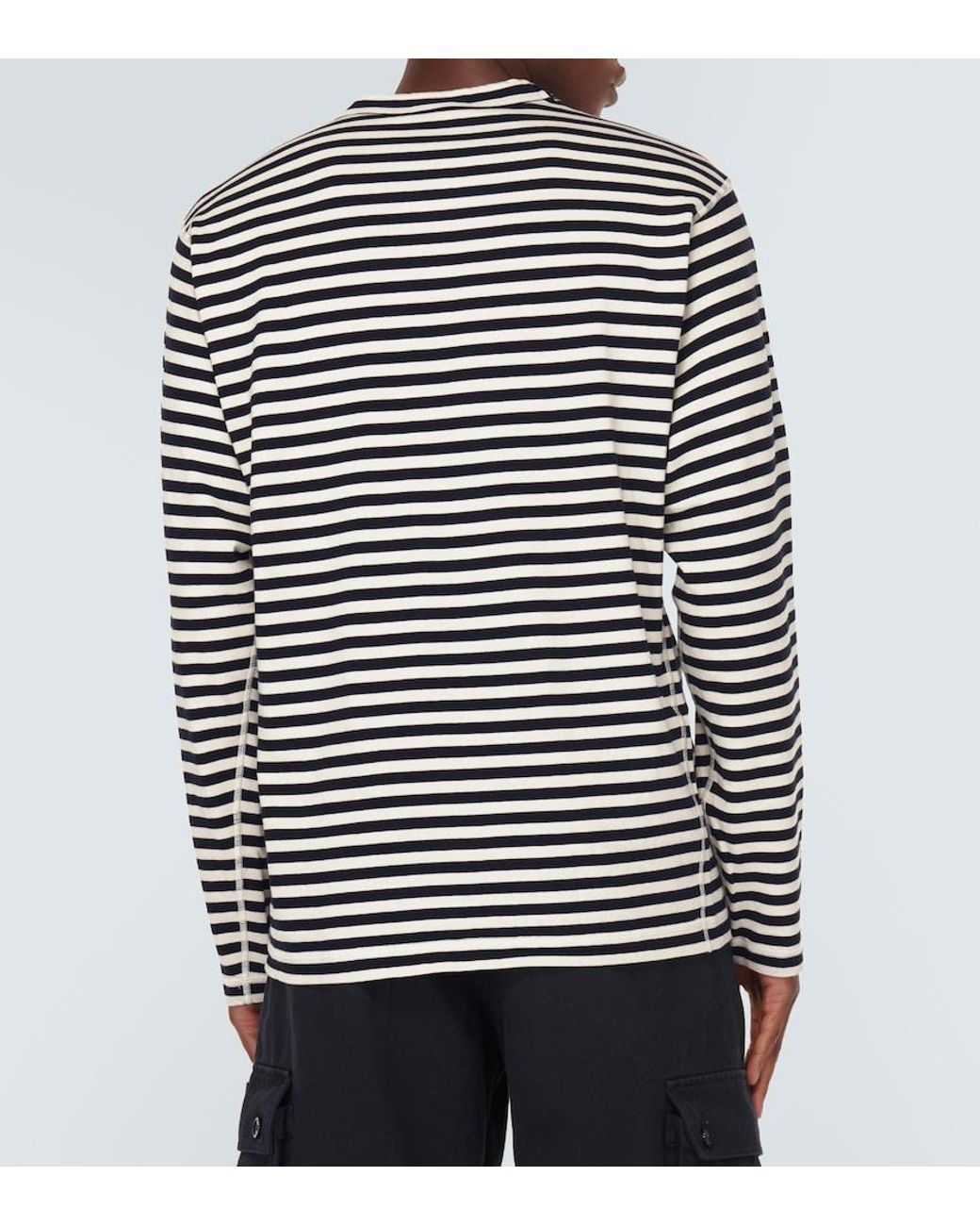 Dolce & Gabbana Blue Striped Cotton Jersey T-Shirt for men