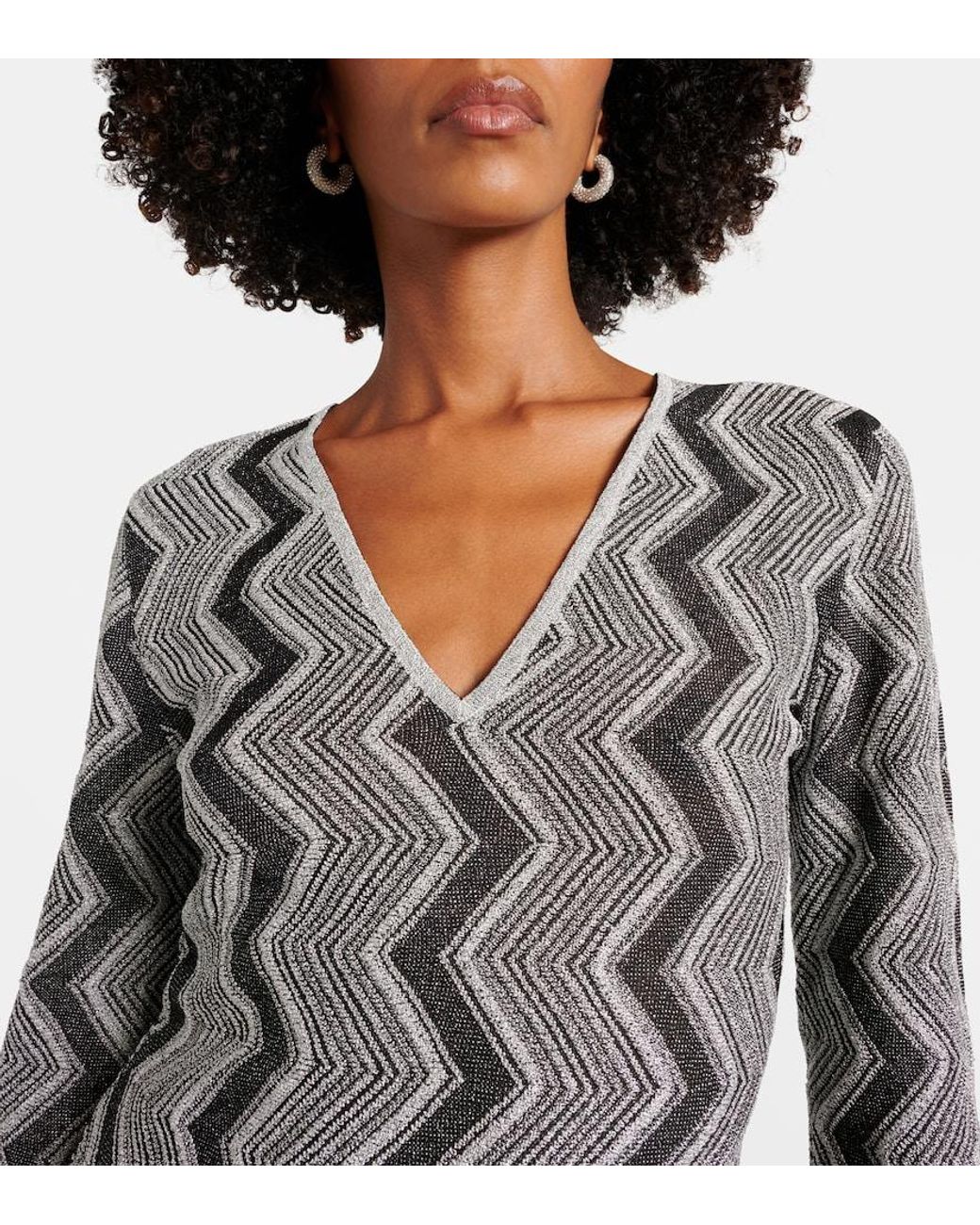 Missoni Gray Pullover Aus Haekelstrick