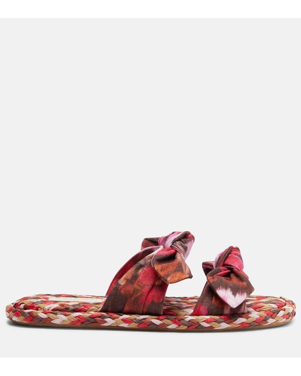 Zimmermann Red Carousel Printed Espadrille Slides