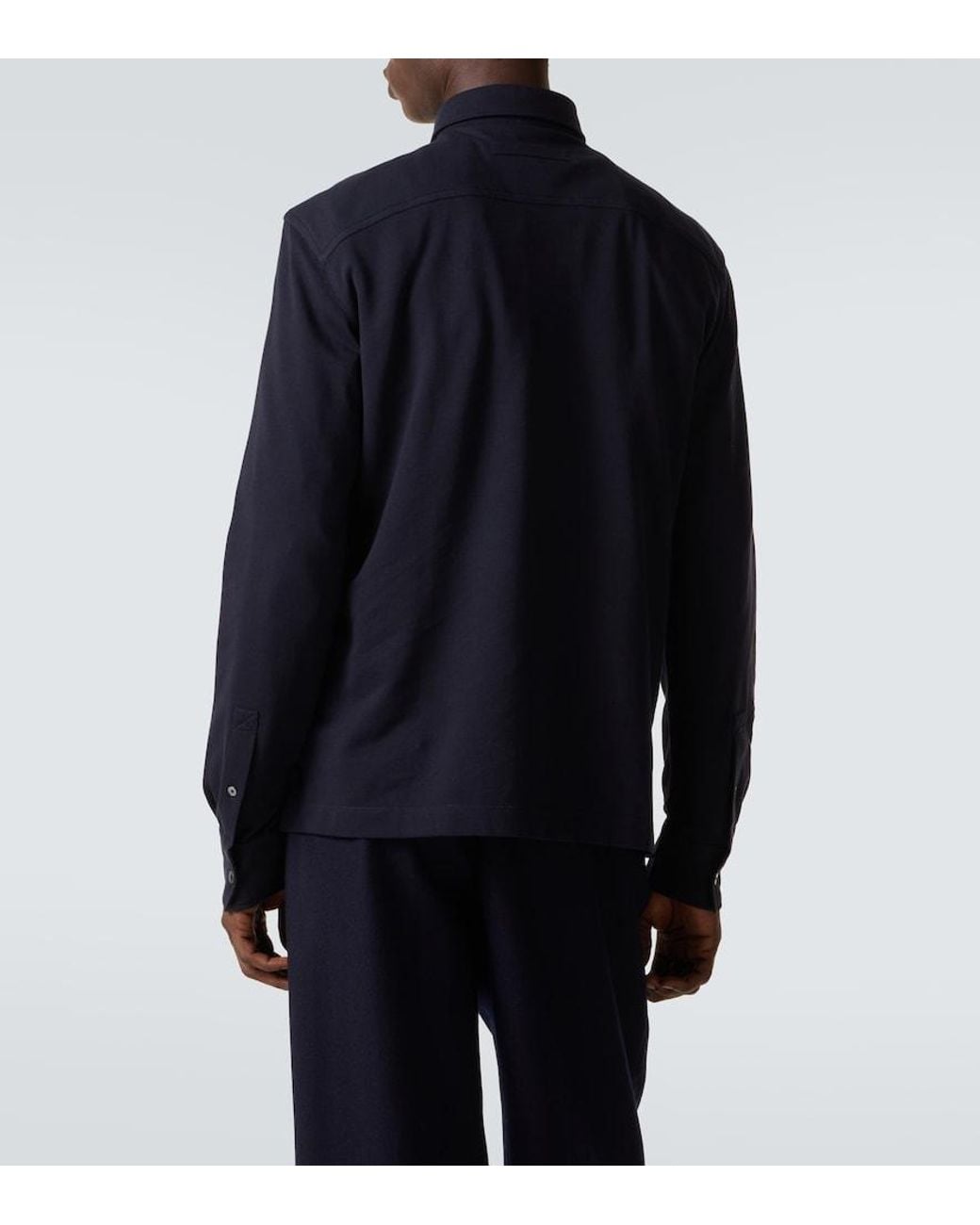 Zegna Blue Cotton Pique Polo Sweater for men
