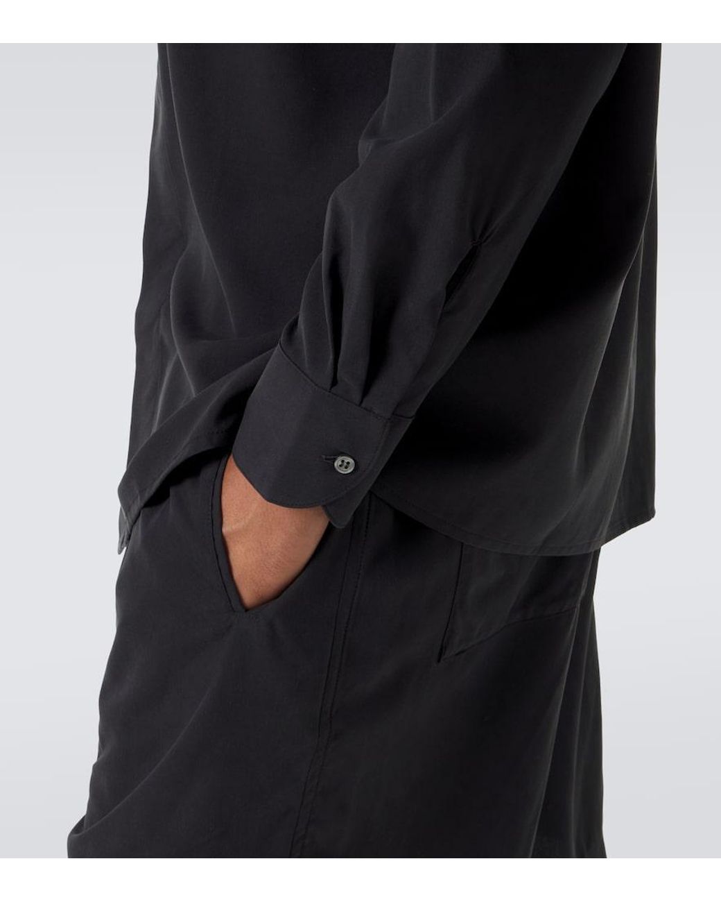 Saman Amel Black Dom Silk Shirt for men