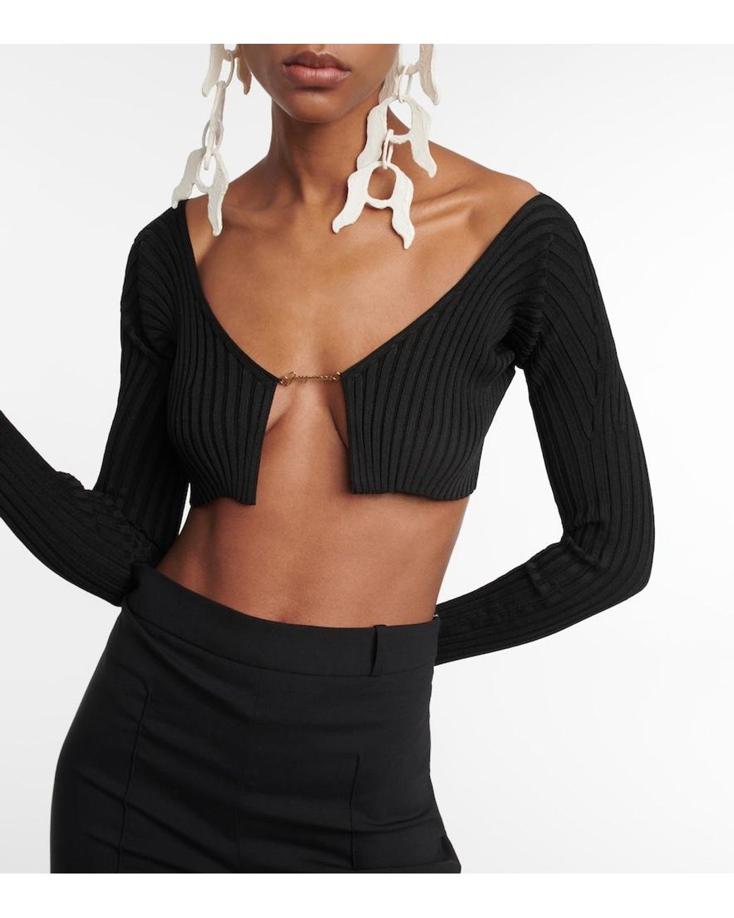 Jacquemus Black La Maille Pralu Cropped Cardigan