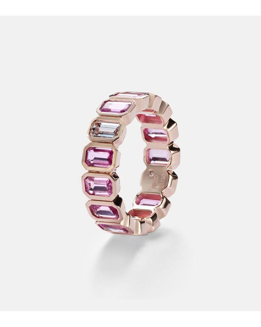 SHAY Pink 18Kt Rose Ring With Sapphires And Diamond